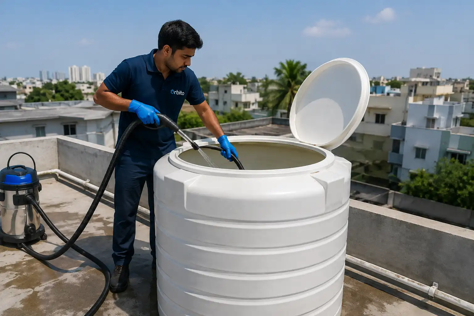 Water tank cleaning service